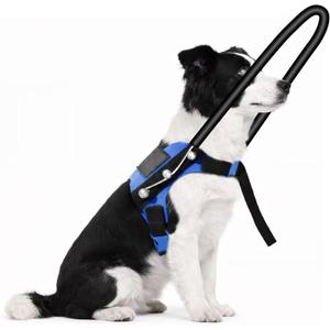 Blind Dog Harness with Protective Halo Ring, Adjustable Protective Collar and Navigation Aid for Visually Impaired Dogs, Safe Mobility Support Tool(6-8In)