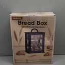 Black Bread Box for Kitchen Countertop, Bamboo Bread Storage Bin for Homemade with Window, Farmhouse Style Breadbox Organizer for Loaves, Pastries, and Snacks
