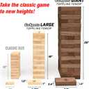 GoSports Giant Wooden Stacking Game - Stacks Up to 5 ft - Choose Brown Wood Stain, Gray, Natural, Stars & Stripes, or Tropical Hardwood - Toppling Tower, Large