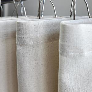 YISURE Stall Beige Cotton Shower Curtains 36x84 Inch, Small Half Size Fabric RV Shower Curtain for Bathroom Hotel Luxury Washable