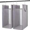 Fentec Hanging Laundry Hamper, Hanging Laundry Basket, Slim Laundry Hamper Bag with Handles, Portable Hanging Closet Hamper, Mesh Heavy Duty Hanging Laundry Bag Grey 2 Pack