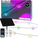 100ft Solar Permanent Outdoor Light, Smart RGB Plus IC Outside Lights for House, App/Remote Control String Light, Work with Alexa, IP67 Waterproof LED Strip for Daily Party Christmas All Holiday Decor