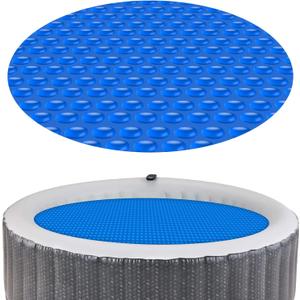 Hot Tub Spa Solar Bubble Cover Blanket for Round Inflatable Hot Tub Spa Pool Thermal Insulation Floating Bubble Wrap Covers (7 Ft)