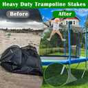 Trampoline Stakes Trampoline Anchors High Wind Heavy Duty Trampoline Accessories Galvanized Steel Set of 8 for Trampolines (12inch Rebar Black 8Pcs)