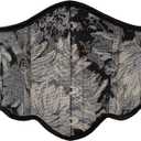 Scarlet Darkness Corset Belt for Women Vintage Renaissance Floral Underbust Corsets (10, Black White Floral)