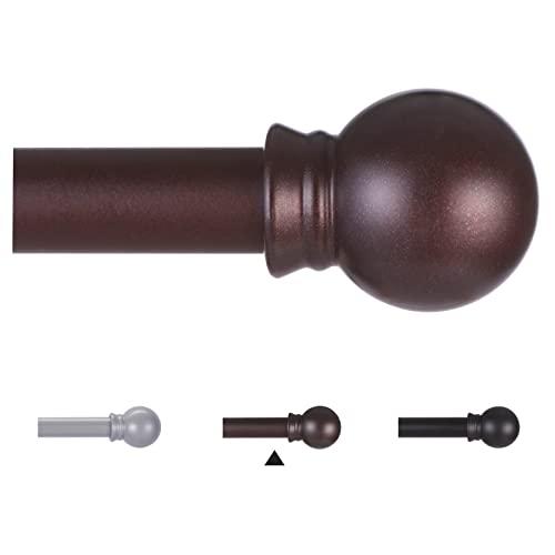 Thestoa Brown Curtain Rods for Windows 48 to 84-92 Inch, Stainless Steel Long Curtain Rods for Bedroom, Living Room, Kitchen, Farmhouse, Outdoor Brown