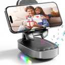 Gifts for Men Woman,Phone Stand with Wireless Bluetooth Speaker for Men with LED Atmosphere Light HD Surround Sound Speaker for Home,Office,Birthday,Anniversary,Compatible with iPhone/iPad Tablet (Black)