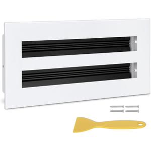 10x4 Modern AC Vent Cover, Decorative White Air Vent (Duct Opening Cutout), All Aluminium Standard Linear Slot Diffuser, Low Noise - Register Grille for Ceiling, Walls & Floors