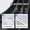 YOLIX Workout Leggings for Women - High Waisted Yoga Pants Tummy Control Compression for Running (Blue, L)