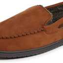 Dearfoams Men's Keaton Moccasin House Shoes With Memory Foam, Indoor Slippers With Wide Widths. Size L 11-12 (28-28,5 cm)