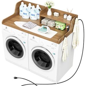 Washer Dryer Countertop with Power Outlet, 54"W x 27.5"D Laundry Countertop