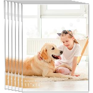 DZZ 11x14 frame Clear Acrylic 11 x 14 picture frame,High Transparent Photo Frame,frames 11x14 for Photo Poster Canvas Certificate Document Gallery,Set of 6