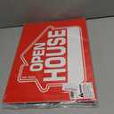 Set of 3 Double Sided 12x16 Open House Red Sign for Real Estate Agent Supplies with H Wire Stakes - Realtor Supplies for Sent Houses or Sale Yard Plastic Signs - Open House Directional Signs Kit