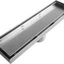 Neodrain 12-Inch Linear Shower Drain with 2-in-1 Flat & Tile Insert Cover, Brushed 304 Stainless Steel Rectangle Shower Floor Drain,Floor Shower Drain with Hair Strainer