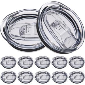 12 PCS 20 Ounce Tumbler Lid For Skinny Tumbler Lid Replacement,Splash Resistant Silicone Sliding Cup Covers for 2.64 IN Mouth Tumbler Cooler