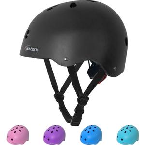 Kids Youth Bike Helmet - Lightweight and Safe Helmet for Boys and Girls Toddler, Adjustable Multi-Sport Helmets for Skateboard Skate Scooter (Medium (19.7''-21.3''), Matte Black)