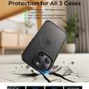 LISEN 3 in 1 Magnetic Shockproof for iPhone 16 Pro Max Case Slim [Fit for MagSafe][Military Grade Protection] Translucent Matte Phone Case for i Phone 16 Pro Max, Black, Brown, Blue