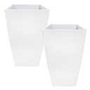 RUBBER BOND Plastic Plant Pots 2 Pack - Modern Indoor/Outdoor Planters for Home Decor - Weather-Resistant Large Flower Pots - Lightweight 22 Inches Tall Planters