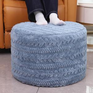 Asuprui Round Footstool Ottoman, 20x14 Inches Multi-Functional Modern Foot Stool,Floor Poufs, Sofa Footrest Extra Seating for Living Room, Entryway, Hallways and Bedrooms (Blue)