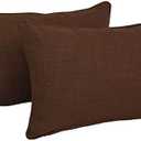 Blazing Needles Indoor/Outdoor Corded Throw Pillow, 20" x 12", Cocoa 2 Count