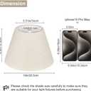 Small Lamp Shades Set of 2, Beige with Silver Thread Lamp Shade, 5.5" Top x 10" Bottom x 6.6" High, Glitter Linen Lamp Shades for Table Lamps Bedside Lamps, Spider, Bulb Clip Adapters Included