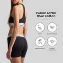 Woxer Boxer Shorts for Women - 5" Baller Boy Shorts Underwear, Soft Modal, Chafe Free - Breathable & Moisture-Wicking (Black)