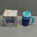 Fimibuke Kids Insulated Tumbler with Handle & Straw - 16oz Leak Proof Toddler Tumbler with Sip/Swig 2-in-1 Lid, BPA FREE 18/8 Stainless Steel Kids Water Bottle Drinking Cups Travel Mugs for Boys Girls (A3.Navy Blue)