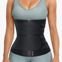 Sweat Waist Trainer for Women Two Belts, Neoprene Workout Corset Waist Trainer Cincher Trimmer Shaper Zipper Size XL