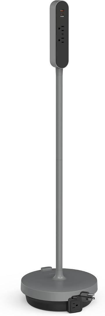 Mobile Charging Tower 5 AC Outlets 4 USB Ports 10ft Retractable Power Cord