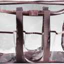 ESVAN Utility Clear Tote Bag with 5 Exterior Pockets Stadium Approved Perfect Gifts for Work,Beach
