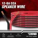 DS18 SW-12GA-100RB 12-GA Ultra Flex Speaker Wire Red and Black 100FT - Speaker Cable for Audio Applications