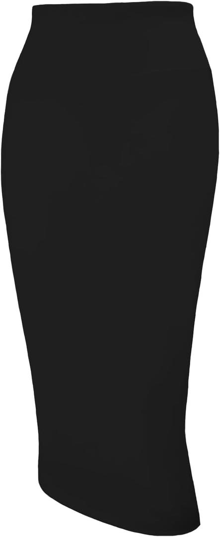 Tapata Women's Office Work Pencil Skirt Stretch High Waist Below Knee Bodycon for Business Casual (Black, S)
