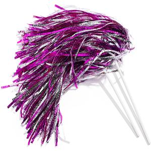 Anderson's Metallic Hot Pink & Silver Foil Textured School Spirit Shakers, Cheerleader Pom Poms, Football, Basketball, Homecoming, Squad, Team, Party, Dance, Club, Performance, Celebration, Pack 10