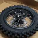 Rim tube tire 80/100-12 3.00-12 12-15MM axle 12"Complete rear wheel For small Dirt Pit Bike Trail Wheel Rim Tire Fits 125-160cc Pit Dirt Bike TTR SSR BBR Includes Brake Rotor and Sprocket