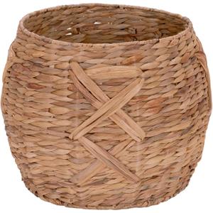 Household Essentials ML-4112 Hyacinth Round Floor Basket, X-Design, Brown