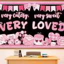 2 x party greeting Valentines Day Bulletin Board Set Valentines Pink Bow Classroom Decorations Pink Theme Very Cutesy Sweet Loved Paper Cutouts Bulletin Board for School Office Home Wall Decor Supplies
