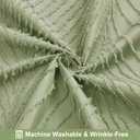 Sage Boho Shower Curtain, Farmhouse Tufted Striped Leaf Textured Shower Curtain with 12 Hooks, Modern Minimalist Hotel Style Decor for Bathroom, Waterproof & Washable, 72 x 72