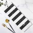 Patelai Marble Cutting Board for Kitchen Multi Purpose Striped Marble Board with Leather Tie 6 x 16 Serving Tray Stone Checkered Cutting for Kitchen Easy to Clean