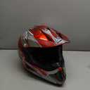 Adult Motocross Dirt Bike Helmet with Goggle, Gloves & Mask - DOT/FMVSS-218 Off-Road Motorcycle & ATV Helmet with Adjustable Sun Visor (Large, New Red Flame) Large