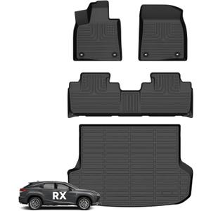 Wayhigh All Weather Floor Mats and Cargo Mat Set Fit for Lexus RX 2016-2022 RX350 / RX450h (Not for RXL) TPE Car Mats Waterproof Heavy Duty Floor Liners for Lexus RX Accessories