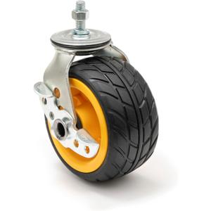 Rock-N-Roller Ground Glider Caster with Brake 6" x 3" 2-Pack for R14G & R16RT Multi-Carts (Black)