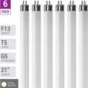 KOR (Pack of 6) F13T5/CW - T5 Fluorescent 4100K Cool White - 13 Watt - 21" Super Long Life Light Bulbs