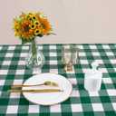 Kesfey 3 Packs Green and White Checkered Tablecloths 54 x 108 Inches Disposable Plastic Gingham Tablecovers Waterproof Rectangle Picnic Party Table Covers for Birthday Party Supplies Christmas