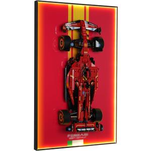 LED Wall Display Board for Lego Technic Ferrari 42207 Car Set | 10+ Light Modes & Hidden Cable Design | Adult Collectible Art Wall Mount for Home or Office Dcor (Board Only)