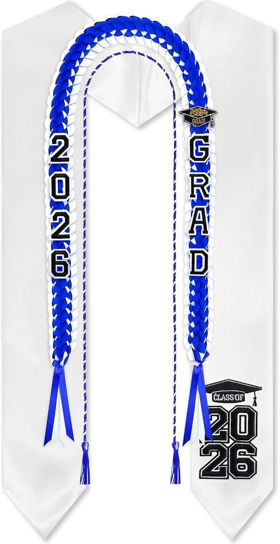 Graduation Ribbon Leis and Stole Graduation Lei Kit with Honor Cord Class of 2026 Graduation Gift for Party Graduates