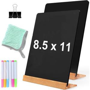 NEWNEWSHOW 2 Pack 8.7x12 Inch Tabletop Chalkboard with Wood Holder