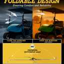 Golf Cart Windshield for EZGO TXT 1995-2013 Gas & Electric, 40.7" W X 28.3" H, 3/16" Thick PC, Foldable Front Windshield with Heavy Duty Hinge, Anti-UV, Impact Resistant, Scratch Resistant