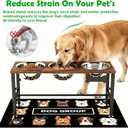 SHAINFUN Adjustable Height Elevated Dog Bowl Stand – Wooden Raised Dog Bowls with Three 58oz Stainless Steel Bowls & Mat for Small to Large Dog Breeds