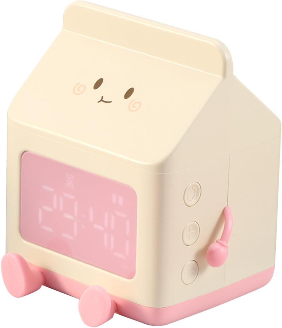 Cute Milk Box Alarm Clock for Kids, Digital Children's Wake Up Clock, 5 Minute Alarm, Rechargeable for Bedroom Decor, Birthday Gift Cute Milk Box Alarm Clock for Kids, Digital Children's Wake Up Clock, 5 Minute Alarm, Rechargeable for Bedroom Decor, Birthday Gift