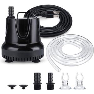 CWKJ Fountain Pump, 550GPH (40W 2200L/H) Submersible Water Pump, Durable Outdoor Fountain Water Pump with 6.5ft Tubing (ID x 1/2-Inch) for Aquarium, Pond, Fish Tank, Water Pump Hydroponics, Backyard